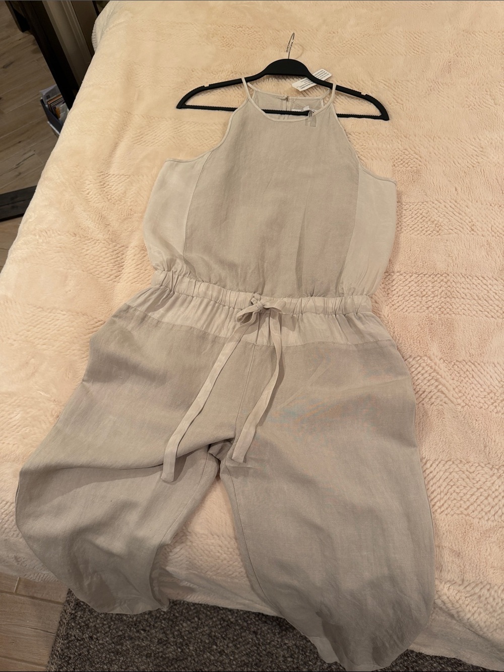 Young Fabulous & Broke Light Beige soft Linen-With silk accents Jumpsuit